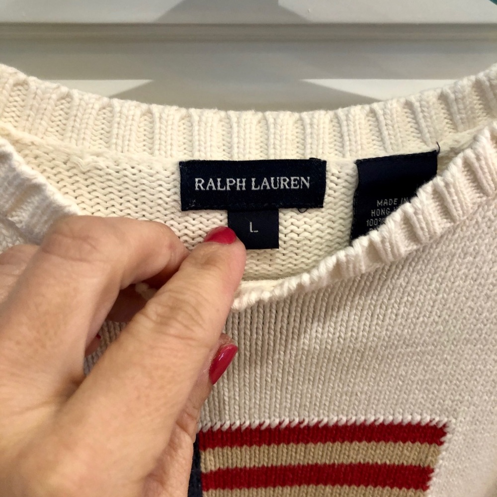 Ralph Lauren vintage flag cotton sweater! EUC
